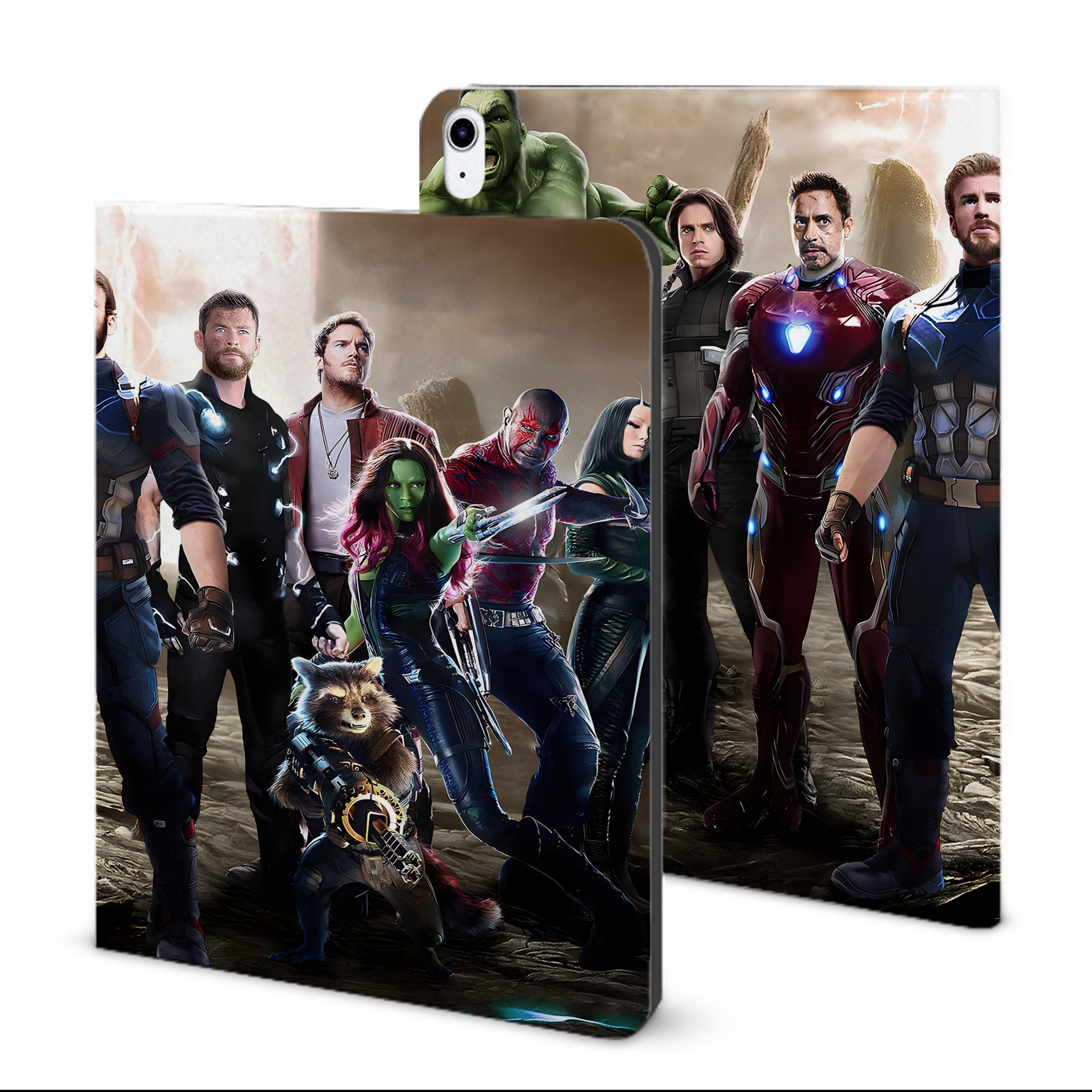 （画像用） アベンジャーズ The Avengers IPad ケース ブック型 PUレザー TPU 耐衝撃 軽量 薄型 ペン収納なし 全面保護 IPad 各モデル対応